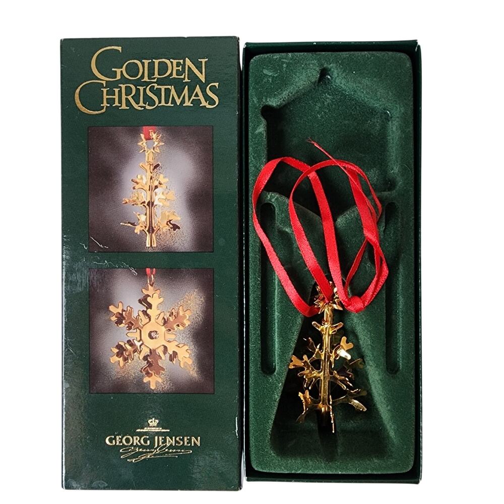 Georg Jensen Golden Christmas Holiday Ornament TREE ONLY With Orig Box READ